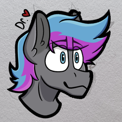 Size: 1383x1384 | Tagged: safe, artist:drheartdoodles, derpibooru import, oc, oc:quantum melody, bat pony, bust, digital art, multicolored hair, portrait, shading, smiling