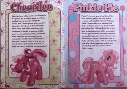 Size: 640x449 | Tagged: safe, derpibooru import, cheerilee (g3), pinkie pie (g3), g3, 2009, backstory, balloon, description, flower, magazine, mlp annual 2009, official, scan, story included, text