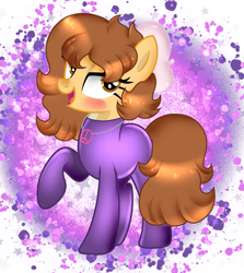 Size: 2005x2248 | Tagged: safe, artist:doraeartdreams-aspy, derpibooru import, oc, oc:aspen, earth pony, pony, beret, bodysuit, catsuit, clothes, earth pony oc, fabulous, female, hat, hippie, jewelry, latex, latex suit, necklace, peace suit, peace symbol, rubber suit, solo, solo female