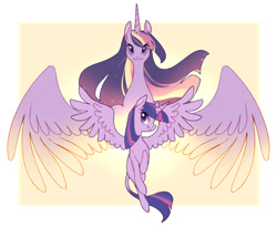 Size: 1134x932 | Tagged: safe, artist:vergolophus, derpibooru import, princess twilight 2.0, twilight sparkle, twilight sparkle (alicorn), alicorn, pony, the last problem, crown, duality, female, jewelry, mare, older, older twilight, older twilight sparkle (alicorn), regalia, self paradox, self ponidox, simple background, solo