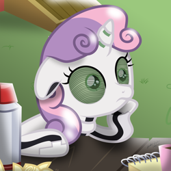 Size: 7000x7000 | Tagged: safe, artist:lincolnbrewsterfan, derpibooru exclusive, derpibooru import, sweetie belle, sweetie bot, pony, robot, robot pony, unicorn, friendship is witchcraft, my little pony: the movie, ponyville confidential, season 2, .svg available, bottle, cropped, cup, ears, ears back, exploitable meme, female, filly, floppy ears, foal, heart, heart hoof, highlights, image macro, meme, movie accurate, nc-tv signature, neck brace, notepad, obligatory pony, race swap, ramp, reaction image, roboticization, shading, signature, solo, sudden clarity sweetie belle, svg, thinking, thinkpad, underhoof, vector