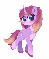 Size: 2496x3009 | Tagged: safe, artist:leo19969525, derpibooru import, oc, oc only, unicorn, cutie mark, female, horn, looking at you, simple background, smiling, smiling at you, solo, tail, white background