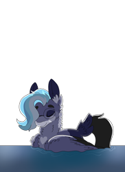 Size: 2000x2750 | Tagged: safe, artist:xaneyraccoon, derpibooru import, pony, chest fluff, ear fluff, ears, glasses, lying down, prone, simple background, sleeping, transparent background, water