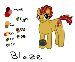 Size: 900x750 | Tagged: safe, artist:hiddenfaithy, derpibooru import, oc, oc only, oc:blaze, earth pony, pony, fallout equestria, fallout equestria: uncertain ties, old art is old, reference sheet, solo