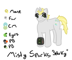 Size: 900x750 | Tagged: safe, artist:hiddenfaithy, derpibooru import, oc, oc only, oc:misty sparks, pony, unicorn, fallout equestria, fallout equestria: uncertain ties, old art is old, reference sheet, solo