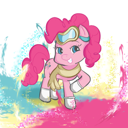 Size: 800x800 | Tagged: safe, artist:pascal571, derpibooru import, pinkie pie, earth pony, pony, paint, simple background, solo, white background