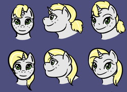 Size: 725x525 | Tagged: safe, artist:hiddenfaithy, derpibooru import, oc, oc only, oc:misty sparks, pony, unicorn, fallout equestria, fallout equestria: uncertain ties, hairstyle swap, old art is old, reference sheet, simple background, solo