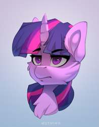 Size: 951x1215 | Tagged: safe, artist:n_thing, derpibooru import, twilight sparkle, pony, unicorn, bust, cheek fluff, chest fluff, eyebrows, eyebrows visible through hair, sketch, solo
