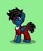 Size: 63x74 | Tagged: safe, artist:dematrix, derpibooru import, oc, oc:subject-003, cyborg, pegasus, pony, robot, robot pony, clothes, green background, male, picture for breezies, pixel art, pony town, simple background, stallion