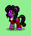 Size: 62x71 | Tagged: safe, artist:dematrix, derpibooru import, oc, oc:subject-004, cyborg, pegasus, pony, robot, robot pony, clothes, female, green background, mare, picture for breezies, pixel art, pony town, simple background