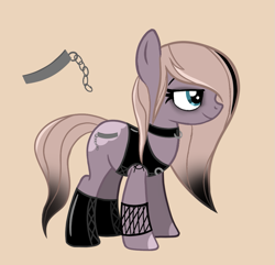Size: 941x909 | Tagged: safe, artist:revenge.cats, derpibooru import, oc, earth pony, pony, boots, clothes, collar, eyeliner, eyeshadow, fishnets, goth, gradient mane, leather, leather boots, leather vest, makeup, shoes, simple background, solo, tattoo