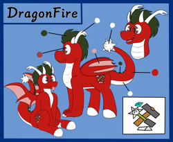 Size: 5500x4500 | Tagged: safe, artist:dracoflames, oc, oc:dragonfire(havock), dracony, hybrid, claws, cutie mark, hooves, horns, male, mane, reference sheet, solo, tail, wings