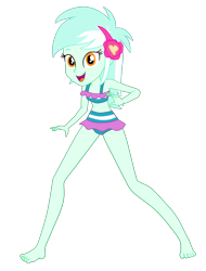 Size: 2300x3033 | Tagged: safe, artist:gmaplay, derpibooru import, lyra heartstrings, equestria girls, bare shoulders, clothes, lyra heartstrings swimsuit, simple background, sleeveless, solo, swimsuit, transparent background