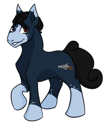 Size: 985x1149 | Tagged: safe, artist:hiddenfaithy, derpibooru import, oc, oc only, oc:blue, coat markings, commission, curly hair, simple background, socks (coat marking), solo, transparent background