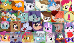 Size: 2048x1211 | Tagged: artist needed, safe, derpibooru import, edit, apple bloom, babs seed, button mash, diamond tiara, featherweight, pipsqueak, princess flurry heart, pumpkin cake, rumble, scootaloo, silver spoon, snails, snips, sweetie belle, twist, bird, cat, coyote, duck, earth pony, pegasus, pony, skunk, unicorn, babs bunny, buster bunny, colt, cute, dewey, disney, female, fifi la fume, filly, foal, glasses, hamton pig, huey, louie, male, plucky duck, tiny toon adventures, webby vanderquack, younger