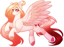Size: 1558x1148 | Tagged: safe, artist:purplegrim40, derpibooru import, oc, oc only, pegasus, pony, colored hooves, colored wings, female, flying, mare, pegasus oc, simple background, solo, transparent background, two toned wings, wings