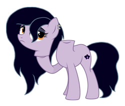 Size: 2592x2208 | Tagged: safe, artist:motownwarrior01, derpibooru import, oc, oc only, dullahan, earth pony, pony, cutie mark, detachable head, disembodied head, ear piercing, eyeshadow, female, frown, goth, headless, makeup, mare, modular, piercing, simple background, transparent background