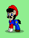 Size: 59x76 | Tagged: safe, artist:dematrix, derpibooru import, earth pony, pony, clothes, facial hair, green background, hat, male, mario, moustache, nintendo, pixel art, ponified, pony town, simple background, solo, stallion, super mario bros.