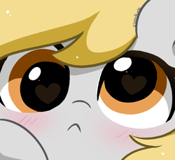 Size: 3272x2992 | Tagged: safe, artist:kittyrosie, derpibooru import, part of a set, derpy hooves, pegasus, pony, :c, blushing, cute, frown, heart eyes, looking at you, weapons-grade cute, wingding eyes