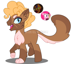 Size: 2064x1824 | Tagged: safe, artist:interstellar-quartz, derpibooru import, capper dapperpaws, pinkie pie, oc, hybrid, half-pony, interspecies offspring, male, offspring, parent:capper dapperpaws, parent:pinkie pie, parents:capperpie, simple background, transparent background