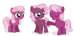 Size: 1024x498 | Tagged: safe, artist:spectrumnightyt, derpibooru import, idw, cheerilee, cherry blossom (idw), jasmine leaf, pony, female, filly, foal, idw showified, simple background, transparent background, younger