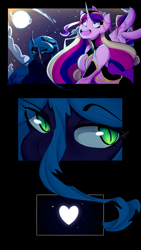 Size: 2160x3840 | Tagged: safe, artist:kisselmr, derpibooru import, princess cadance, queen chrysalis, alicorn, anthro, changeling, changeling queen, pony, cadalis, female, infidelity, lesbian, shipping, wings