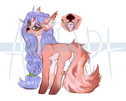 Size: 1280x1031 | Tagged: safe, artist:meggychocolatka, derpibooru import, oc, oc only, fox, fox pony, hybrid, pony, solo