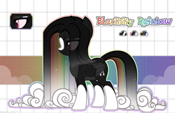 Size: 3700x2400 | Tagged: safe, artist:henorinya, derpibooru import, oc, oc only, earth pony, pony, abstract background, coat markings, earth pony oc, female, mare, multicolored hair, rainbow hair, socks (coat marking), solo