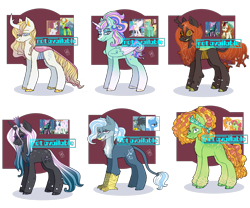 Size: 2650x2200 | Tagged: safe, artist:ririchiyoakva, derpibooru import, autumn blaze, fleur-de-lis, gabby, pear butter, prince blueblood, princess celestia, queen chrysalis, thorax, tree hugger, trixie, zephyr breeze, oc, alicorn, griffon, kirin, pony, unicorn, alicorn oc, curved horn, female, horn, magical gay spawn, magical lesbian spawn, male, mare, offspring, parent:autumn blaze, parent:fleur-de-lis, parent:gabby, parent:pear butter, parent:prince blueblood, parent:princess celestia, parent:queen chrysalis, parent:thorax, parent:tree hugger, parent:trixie, parent:zephyr breeze, raised hoof, raised leg, screencap reference, simple background, stallion, transparent background, wings