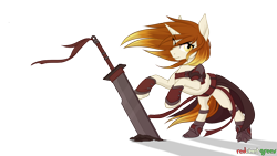 Size: 2500x1406 | Tagged: safe, artist:redchetgreen, derpibooru import, oc, oc only, pony, unicorn, simple background, solo, sword, transparent background, weapon