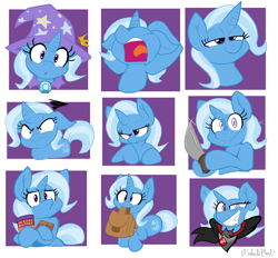 Size: 1364x1264 | Tagged: safe, artist:malachimoet, derpibooru import, trixie, pony, unicorn, to saddlebags and back again, alicorn amulet, crackers, cute, diatrixes, female, food, knife, mare, peanut butter, peanut butter crackers, solo