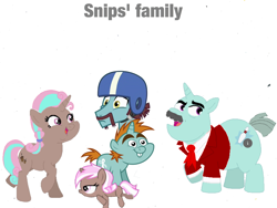 Size: 2048x1536 | Tagged: artist needed, safe, derpibooru import, edit, brown sugar, peanut pastry, salmon skies, snips, unicorn, base used, colt, elderly, family, female, filly, foal, grandfather and grandchild, kingpin, male, mother and child, mother and son, parent and child, simple background, snips' dad, white background