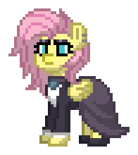 Size: 196x220 | Tagged: safe, derpibooru import, fluttershy, pegasus, pony, g4, animated, blinking, fluttergoth, pixel art, pony town, simple background, solo, transparent background