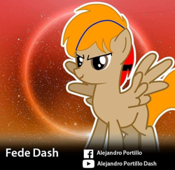 Size: 3264x3191 | Tagged: safe, artist:alejandro portillo, derpibooru import, oc, oc only, oc:fededash, pegasus, pony, pegasus oc, serious, serious face, solo, wings