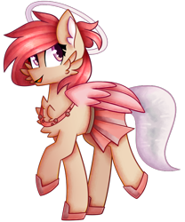 Size: 632x758 | Tagged: safe, artist:clairedaartiste444, derpibooru import, oc, oc only, pegasus, pony, cheek fluff, chest fluff, ear fluff, ears, female, halo, mare, simple background, solo, transparent background, wings