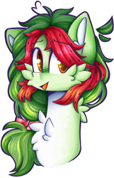 Size: 1280x1985 | Tagged: safe, artist:clairedaartiste444, derpibooru import, oc, oc only, oc:meloni, pony, bust, cheek fluff, chest fluff, ear fluff, ears, female, looking at you, mare, open mouth, simple background, solo, transparent background