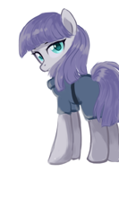 Size: 540x1012 | Tagged: safe, artist:starfallmoonlight, derpibooru import, maud pie, looking at you, purple hair, simple background, standing, white background