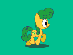 Size: 1280x960 | Tagged: safe, artist:greenhoof, derpibooru import, oc, oc only, oc:broccoli garnish, earth pony, pony, animated, earth pony oc, female, gif, green background, happy, loop, mare, shadow, simple background, smiling, solo, trotting, vector, walking