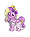 Size: 63x76 | Tagged: safe, artist:dematrix, derpibooru import, alicorn, pony, canterlot wedding 10th anniversary, clothes, crown, cute, dress, ear piercing, female, jewelry, mare, piercing, pixel art, pony town, regalia, simple background, solo, tiara, transparent background