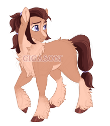 Size: 2629x3005 | Tagged: safe, artist:gigason, derpibooru import, oc, oc:nutmeg spice, earth pony, pony, male, obtrusive watermark, offspring, parent:feather bangs, parent:swoon song, simple background, solo, stallion, transparent background, watermark