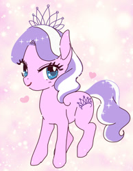 Size: 460x594 | Tagged: safe, artist:pasikon, derpibooru import, diamond tiara, earth pony, pony, cute, diamondbetes, female, filly, foal, heart, pixiv, solo