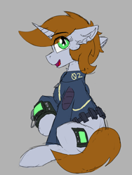 Size: 2866x3804 | Tagged: safe, artist:reddthebat, derpibooru import, oc, oc only, oc:littlepip, pony, unicorn, fallout equestria, clothes, fallout, female, jumpsuit, mare, pipbuck, solo, vault suit