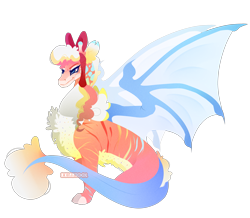 Size: 4331x3776 | Tagged: safe, artist:ryrxian, derpibooru import, oc, oc only, draconequus, chest fluff, draconequus oc, simple background, solo, transparent background, wings