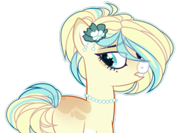 Size: 2819x2127 | Tagged: safe, artist:toffeelavender, derpibooru import, oc, oc only, earth pony, pony, base used, butt, eyelashes, female, flower, flower in hair, jewelry, mare, necklace, pearl necklace, plot, simple background, solo, transparent background
