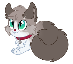 Size: 1248x1096 | Tagged: safe, artist:lupulrafinat, derpibooru import, oc, oc only, cat, chest fluff, collar, ear fluff, ears, show accurate, simple background, smiling, transparent background