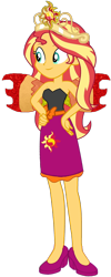 Size: 912x2277 | Tagged: safe, artist:fireluigi29, artist:user15432, derpibooru import, sunset shimmer, equestria girls, bare shoulders, big crown thingy, clothes, crown, cutie mark on clothes, dress, element of empathy, element of forgiveness, element of magic, fairy, fairy princess, fairy wings, fairyized, fall formal outfits, hand on hip, high heels, jewelry, pink dress, red wings, regalia, shoes, simple background, sleeveless, strapless, transparent background, wings