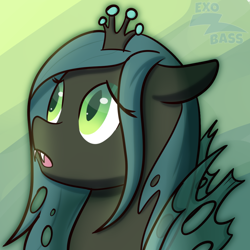 Size: 1000x1000 | Tagged: safe, artist:exobass, derpibooru import, queen chrysalis, canterlot wedding 10th anniversary, anxious, expressions, solo