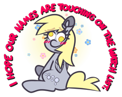 Size: 5000x4000 | Tagged: safe, artist:threetwotwo32232, derpibooru import, derpy hooves, pegasus, pony, female, looking at you, mare, simple background, solo, text, transparent background