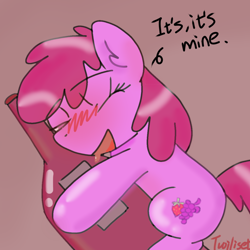 Size: 1200x1200 | Tagged: safe, artist:twiliset, derpibooru import, berry punch, berryshine, earth pony, pony, alcohol, beer, chest fluff, cute, drunk, ear fluff, ears, go home you're drunk, hug, open mouth