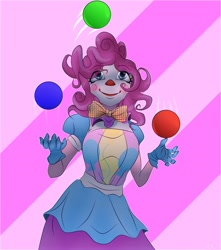 Size: 3000x3400 | Tagged: safe, artist:srfeh2321, derpibooru import, pinkie pie, equestria girls, breasts, clown, clown makeup, female, juggling, pinkie pies, solo